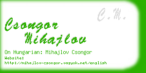 csongor mihajlov business card